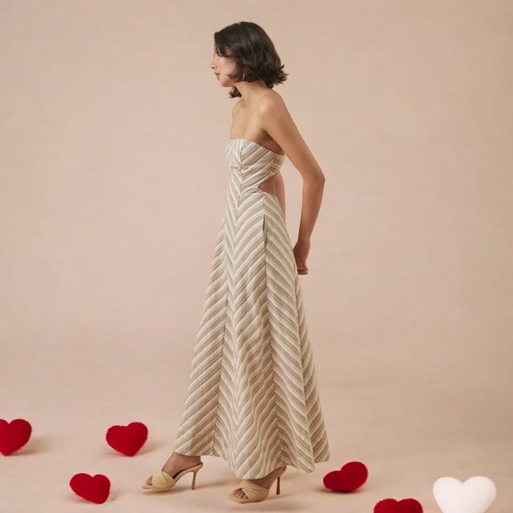 NWT MON RENN EUPHORIA STRAPLESS DRESS - Picture 6 of 7